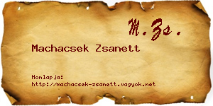 Machacsek Zsanett névjegykártya